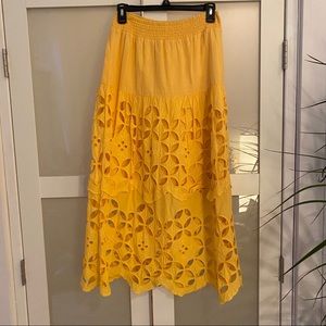 coco + jameson yellow midi skirt